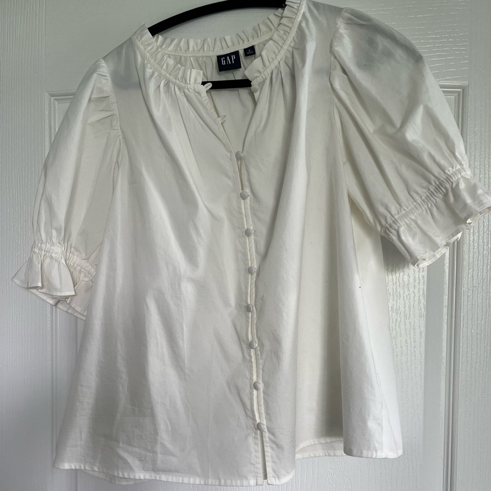 GAP Women's Cream Puff Sleeve Blouse Small NWT